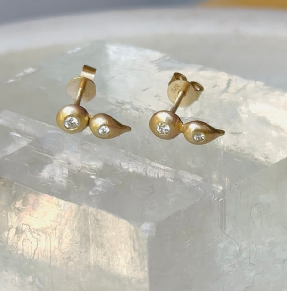 EN Classics Double Teardrop Stud Earrings or 18k gold- Made to