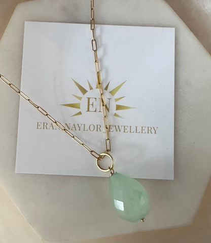 Rumi Chalcedony Necklace- Thick Chain