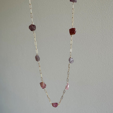 Goddess Raw Spinel Chain Necklace