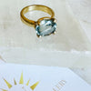 Aquamarine Adorn Ring 9K Recyled Gold