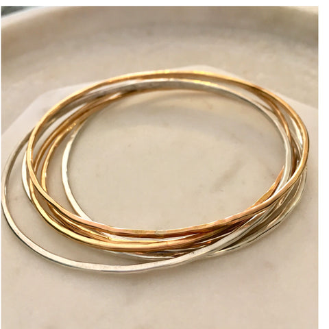 Adorn Bangles- Mixed Silver and Gold Fill. Set of 6-Made to order