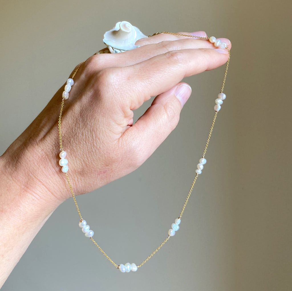 Endless Summer White Pearl Necklace
