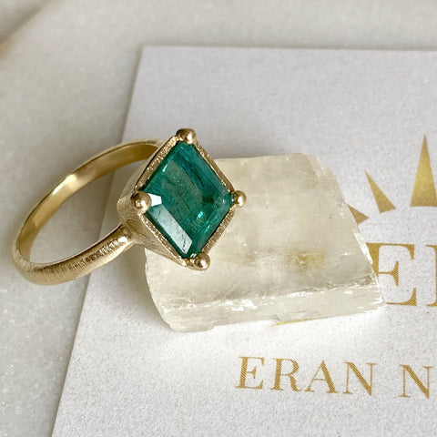 Emerald Ring 14k Recycled Gold