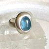 Pebble Ring- Recycled Silver w/ Aquamarine