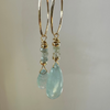 Goddess aquamarine Hoops