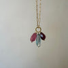 Rumi Juicy Triple Necklace. Sapphire, Ruby and Fluorite