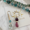 Goddess aquamarine Hoops