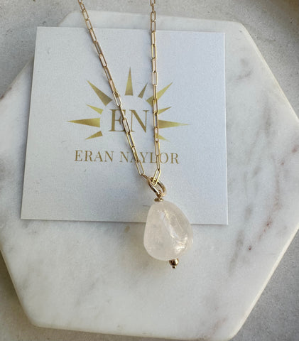 Rumi Rose Quartz Thick Chain Necklace