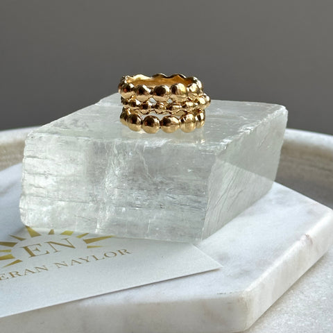 Rain Rings Set. 9/14/18k Gold.