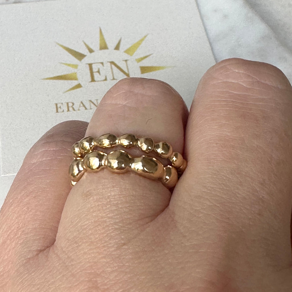 Rain Rings. Single thin ring. 9/14/18k Gold.