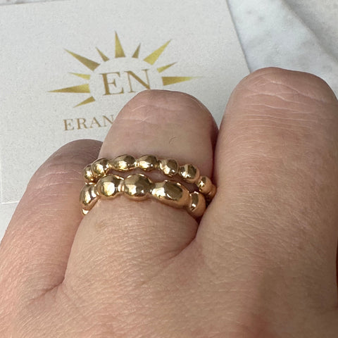 Rain Rings. Single thin ring. 9/14/18k Gold.
