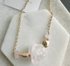 RAW Rose Quartz and Coral Necklace