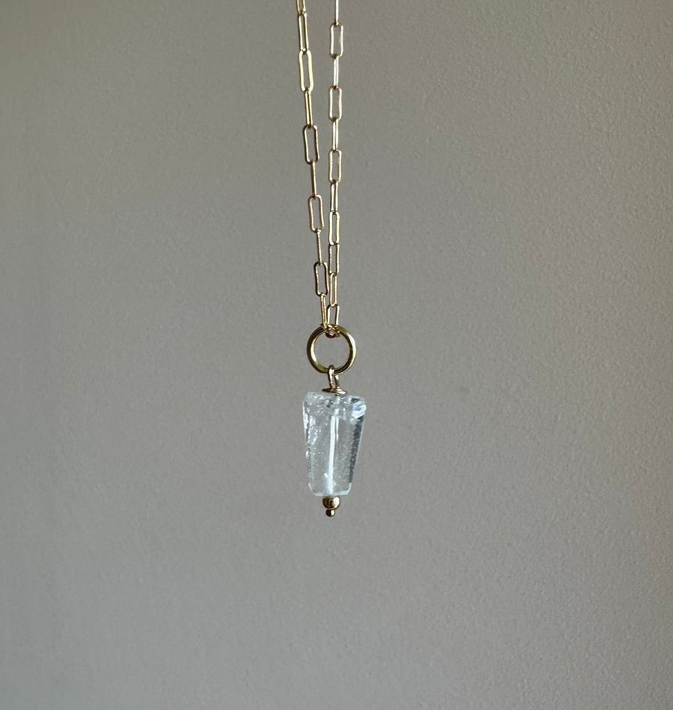 Rumi Aquamarine Necklace- Thick Chain