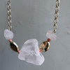 RAW Rose Quartz and Coral Necklace