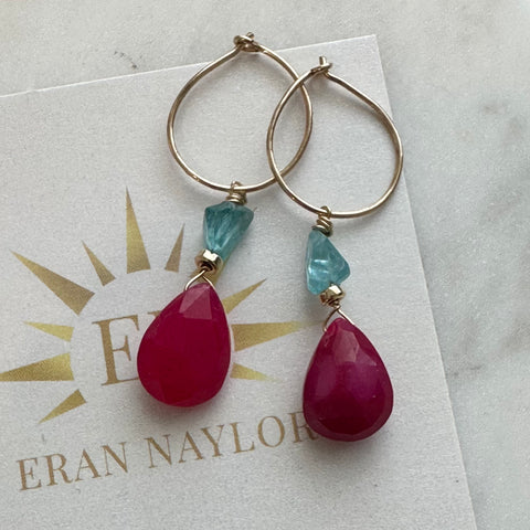 Goddess Chalcedony and Apatite Hoops