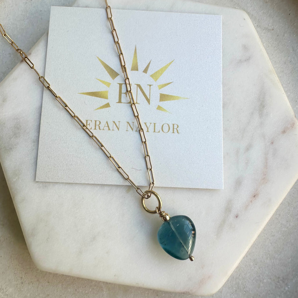 Rumi Teal Apatite Necklace- Thick chain