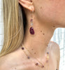 Byzantine Earrings. Sapphire slices w/Spinel (hoops or hooks)