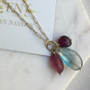 Rumi Juicy Triple Necklace. Sapphire, Ruby and Fluorite