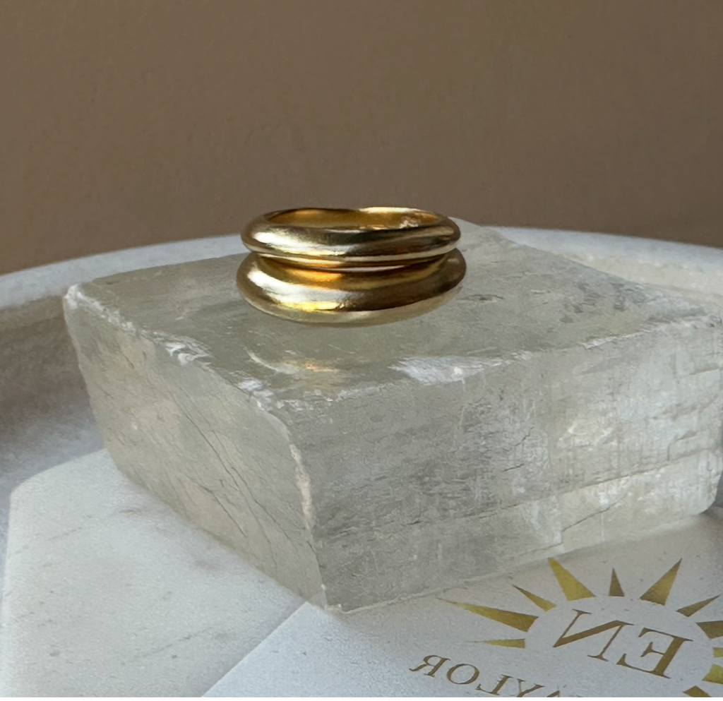 Dome Ring Set- 9 or 18k Gold-Made to order, by size. Price on application.