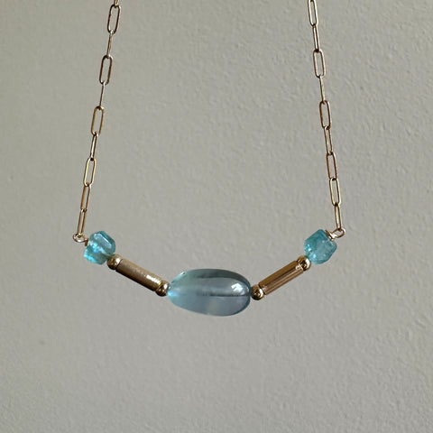 Byzantine Fluorite and Apatite Gemstone Necklace