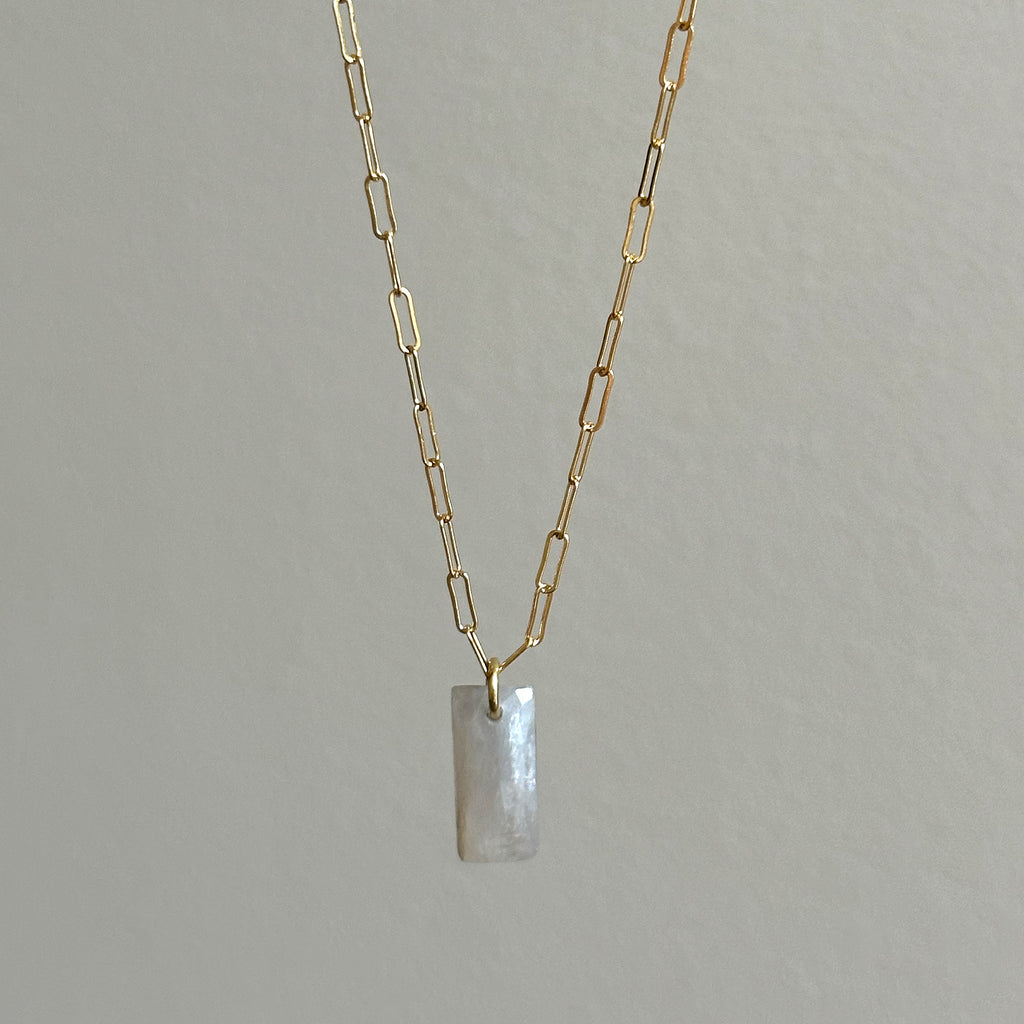 Sapphire Slice Necklace- Winter White