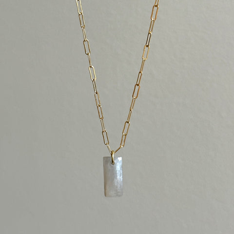 Sapphire Slice Necklace- Winter White