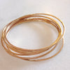 Solid gold Adorn Bangles. Set of 6. Yellow Gold/Rose gold/White gold 9 or 18k gold. Made to order-Price shown for Medium size.