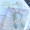 Goddess Double Aquamarine Hoops