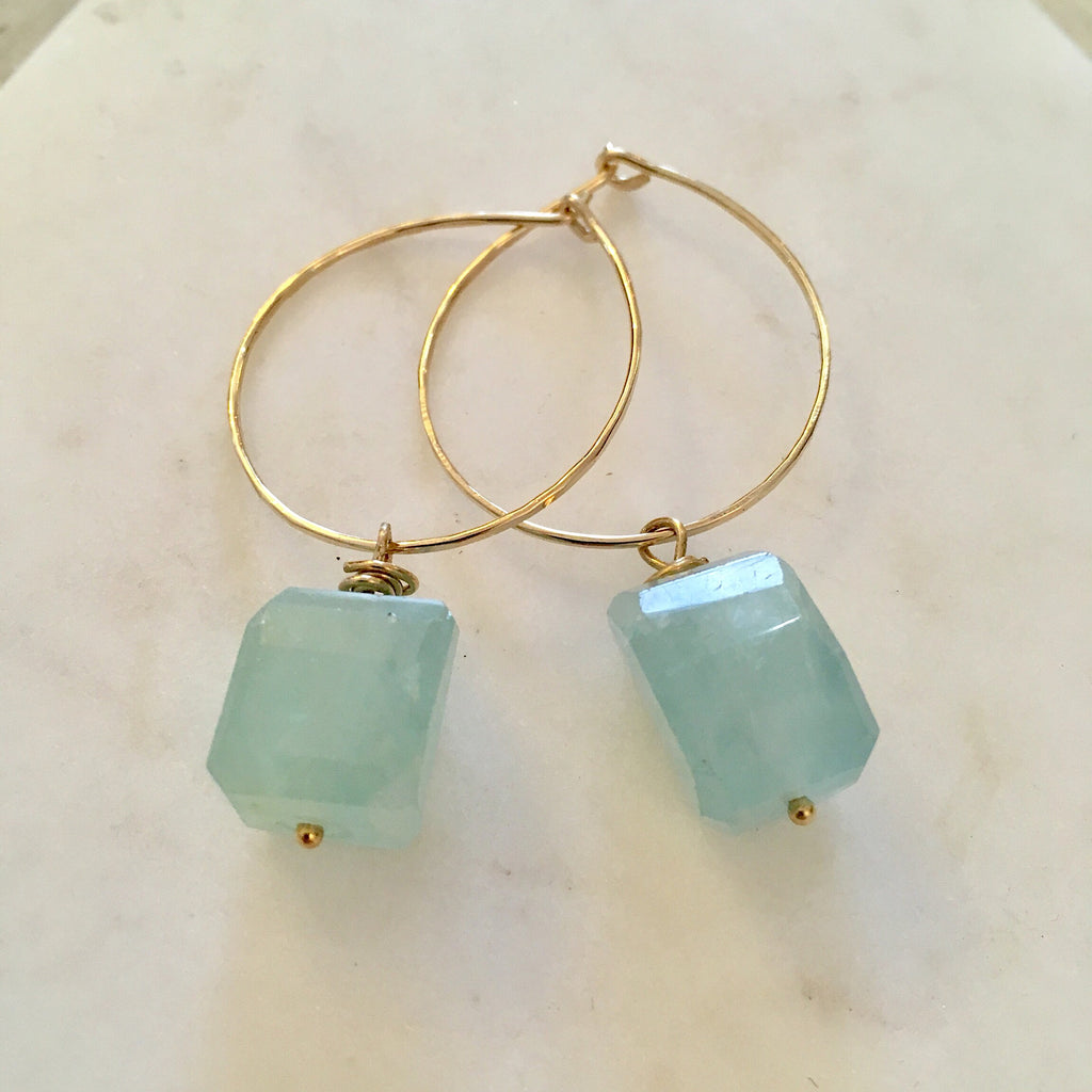 Rumi Aquamarine Hoops