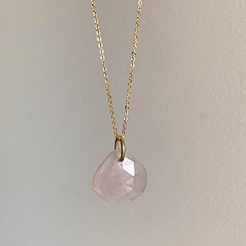 Rose Quartz Slice Necklace