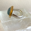 Oval Aquamarine Ring 14k gold and Sterling Silver