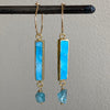 Aegean Ocean Earrings. Turquoise and Apatite. (hoops or hooks) Lo