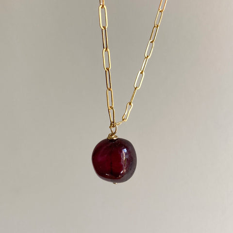 Rumi Ruby Necklace- Thick chain
