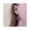 Pink Sapphire Slice Earrings (hoops or hooks)